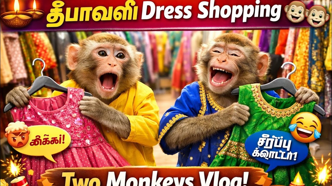 தீபாவளி Dress Shopping 🪔🐒 | Two Monkeys Funny Vlog 😂 | Diwali Special Tamil Vlog