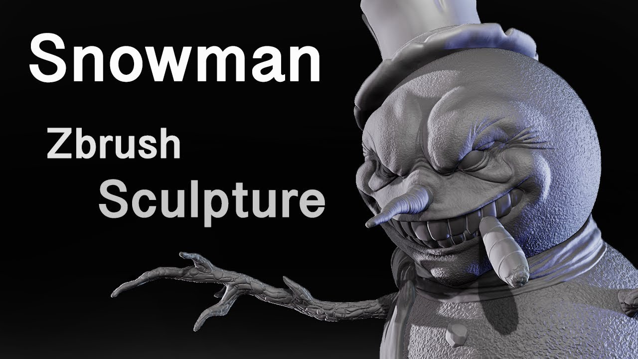 Snowman Sculpture! - Zbrush Time-lapse Video for 3D print!