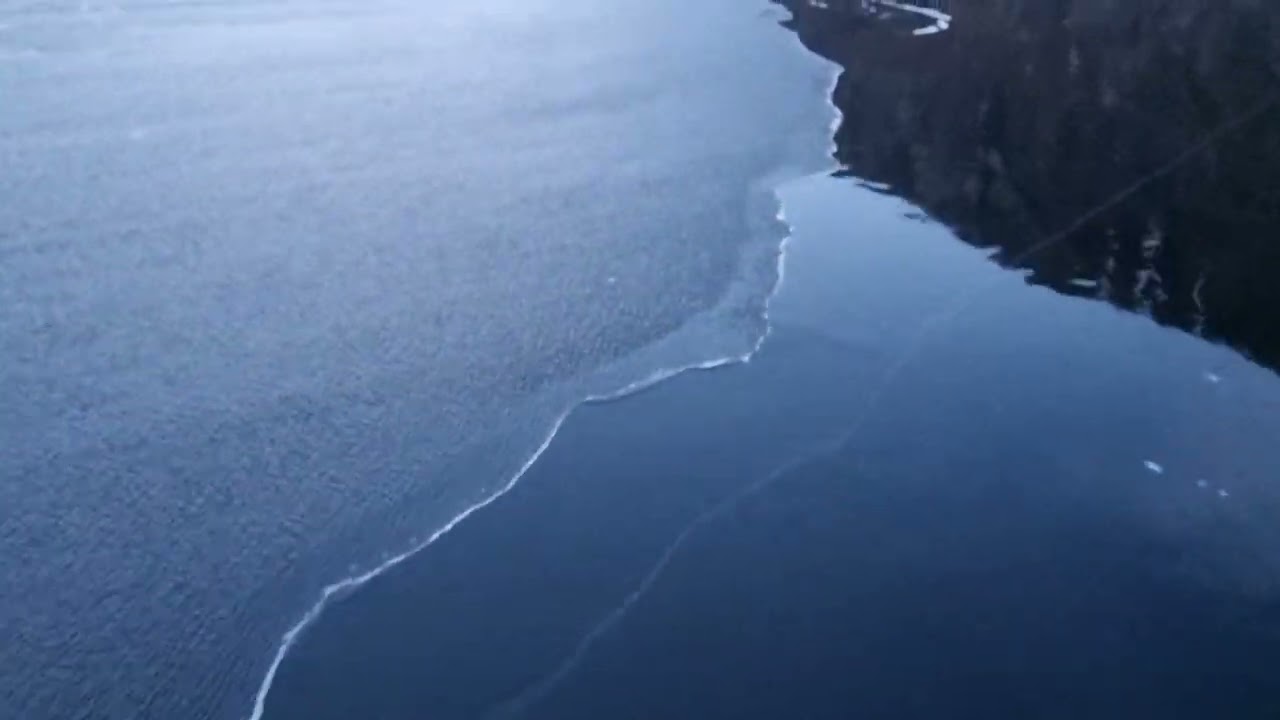 Water blowing onto the ice