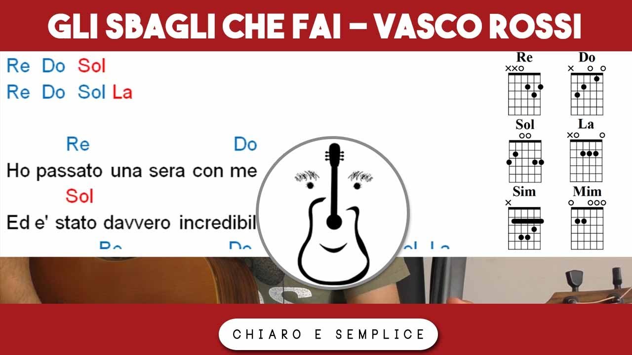 Gli sbagli che fai (Vasco Rossi) - Tutorial Chitarra Accordi