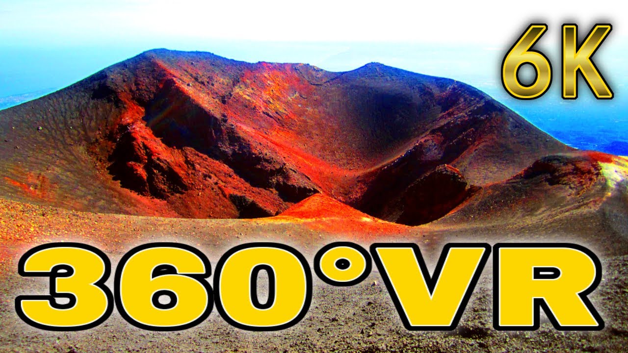 360&deg; VR Black Mount Etna Horror Volcano Walk Day Tour #03 Sicily Italy  6K 3D Virtual Reality HD 4K