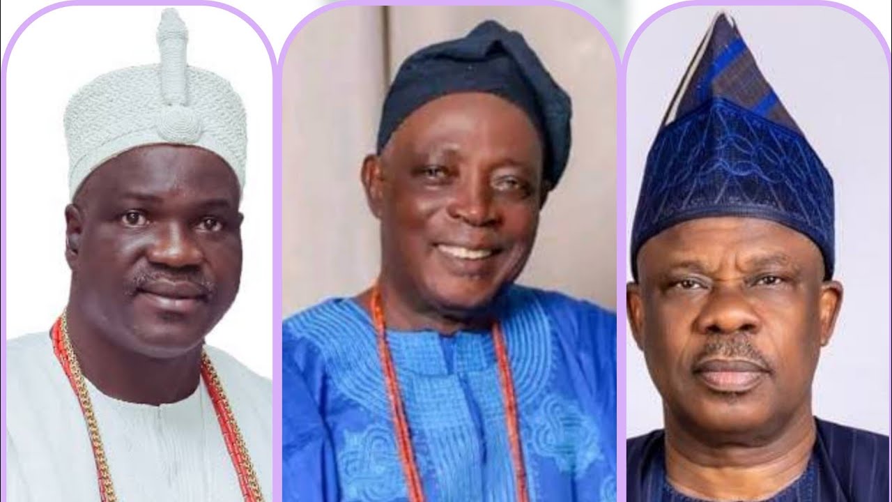ARRIVAL OF SEN. IBIKUNLE AMOSUN &  OBA OLUGBON OF ILEGBON  TO OBA  SEN. RASHEED ADEWOLU LADOJA HOUSE
