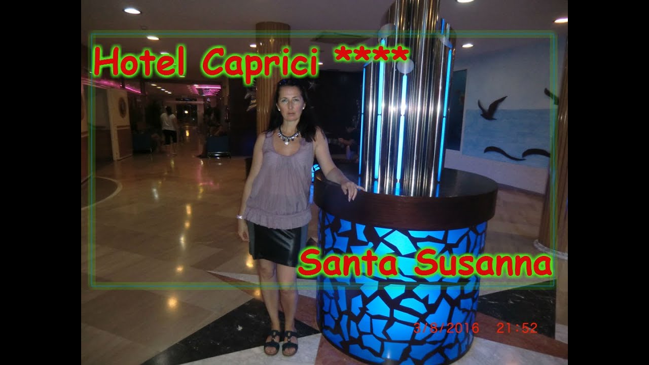 Hotel Caprici ****Santa- Susanna 2016. Отель, номер, пляж, бассейн. Мизерный балкон.