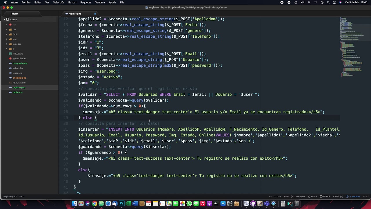 Validación de datos en el registro con PHP y MySQL