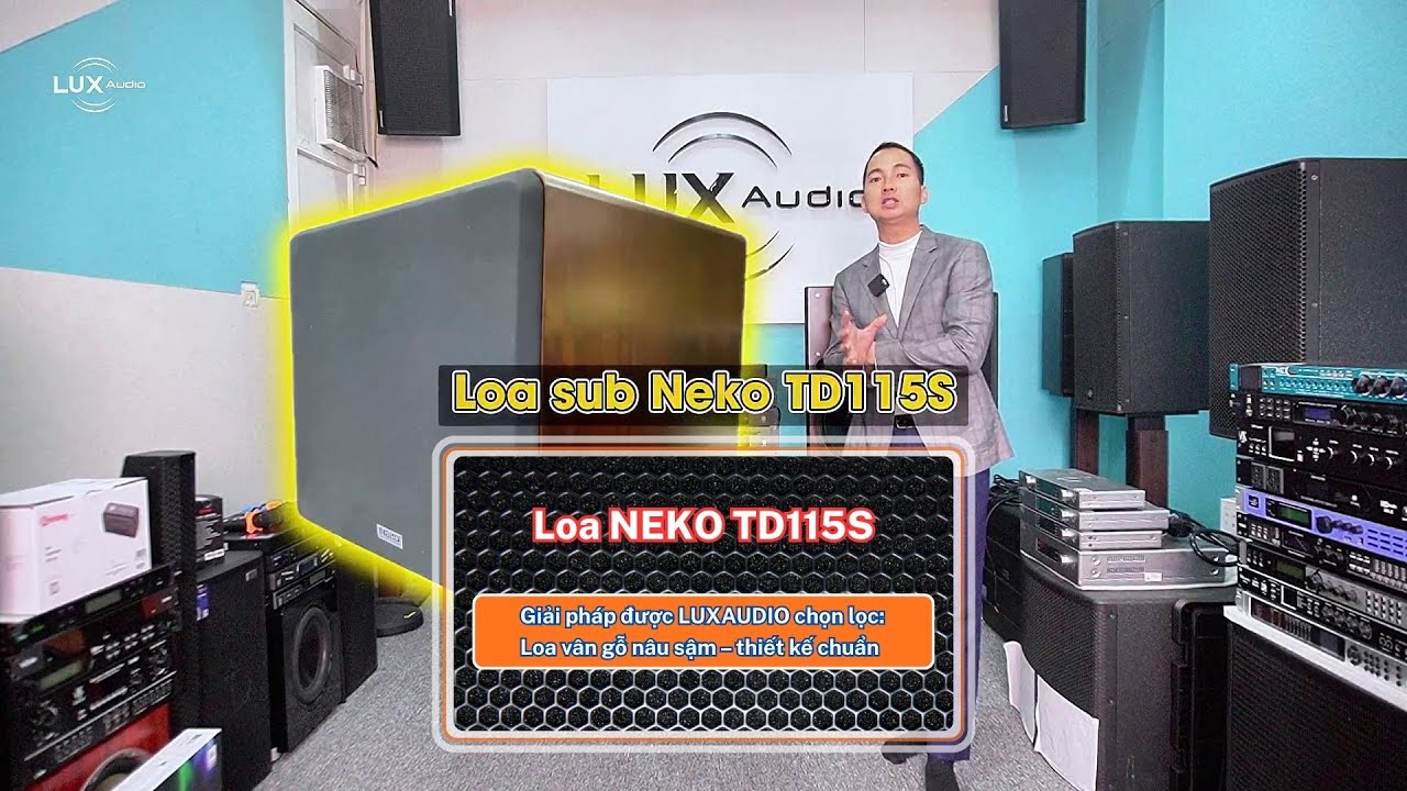 Loa sub NEKO TD115S - Giải pháp được LUXAUDIO chọn lọc - Loa vân gỗ nâu sậm – thiết kế chuẩn