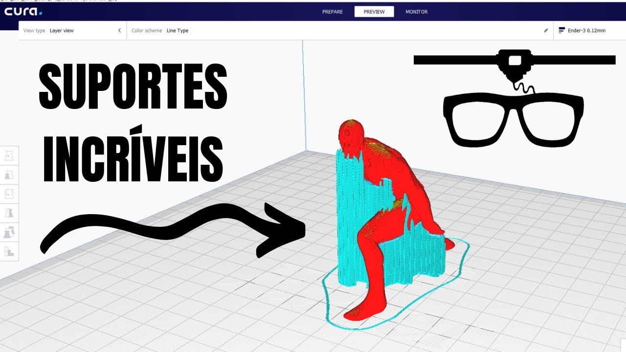 A MELHOR configuração de suportes para o Cura que encontrei - Impressão 3D