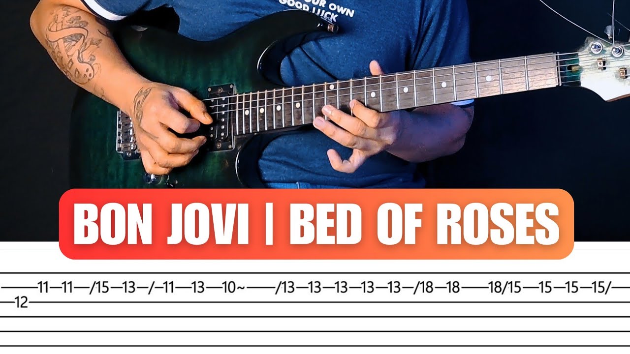 Bon Jovi - Bed Of Roses Guitar Instrumental Lesson With Guitar Tab