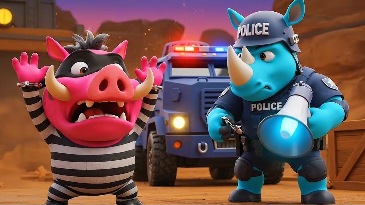 Canción Infantil De Animales Policías vs Ladrones🎶 ABC Animales para Niños en Español
