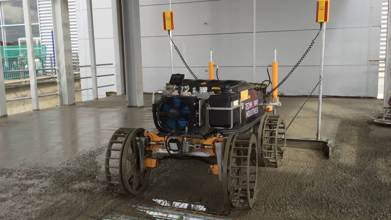 Masterscreed MS550 laser screeding on multi level concrete floor