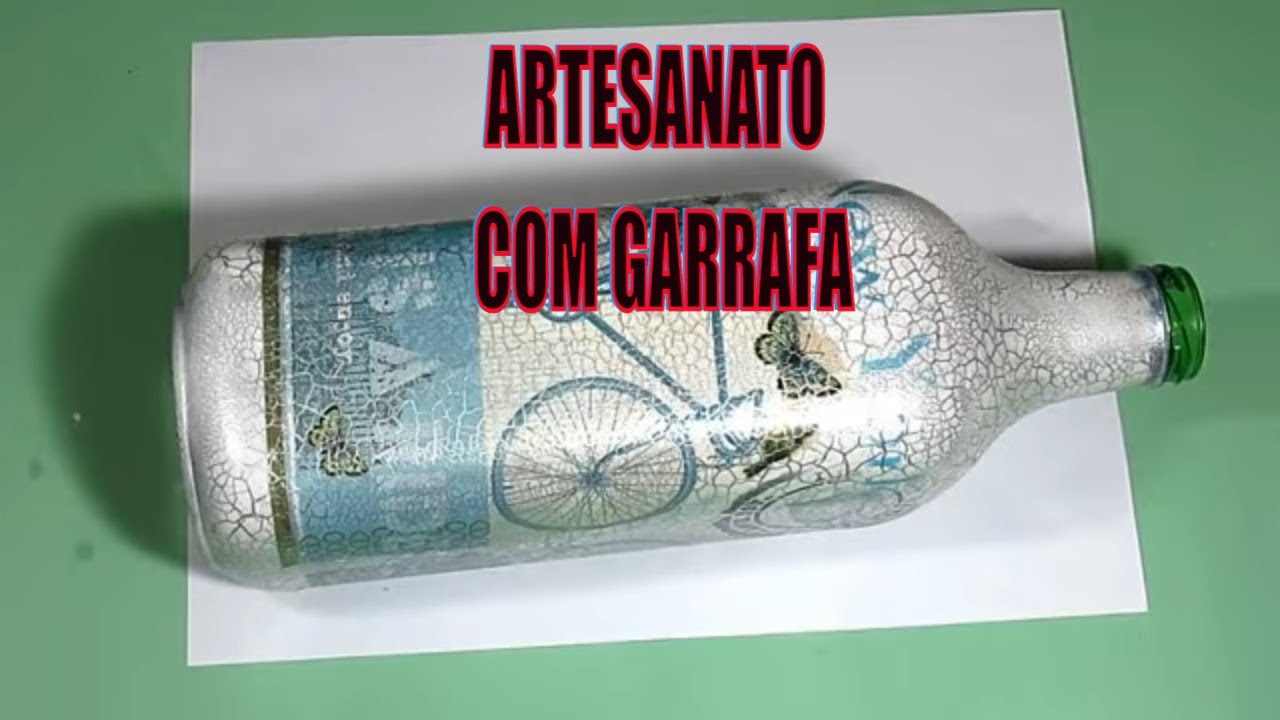 ARTESANATO COM GARRAFA E PASTA METÁLICA