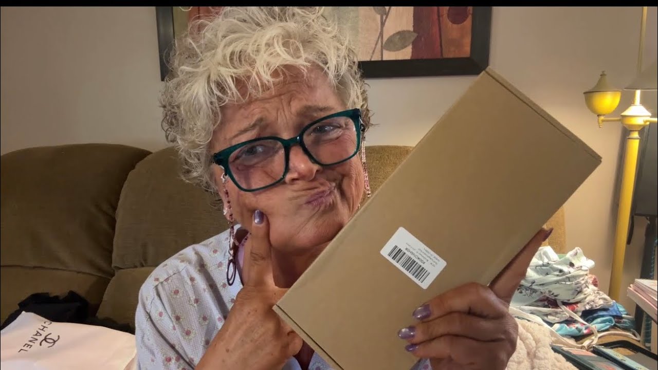 Amazon haul!! Pajamas,  a very soft robe.  what’s in the box I have no idea come & help me open it ￼