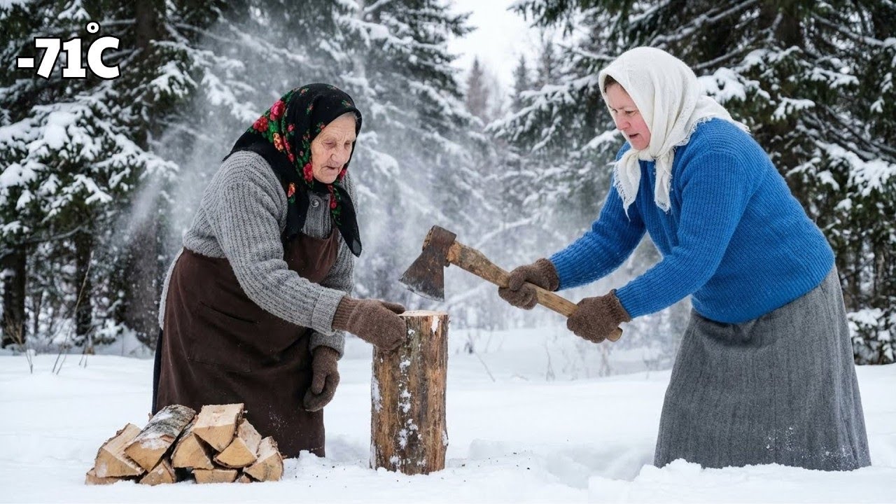 Two Widows Survive Alone at 71°C in Siberian Wilderness | Daily Life & Sisterhood ❄️👭