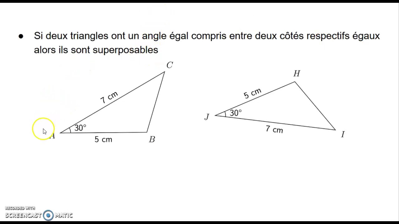 3ème - Montrer que des triangles sont superposables