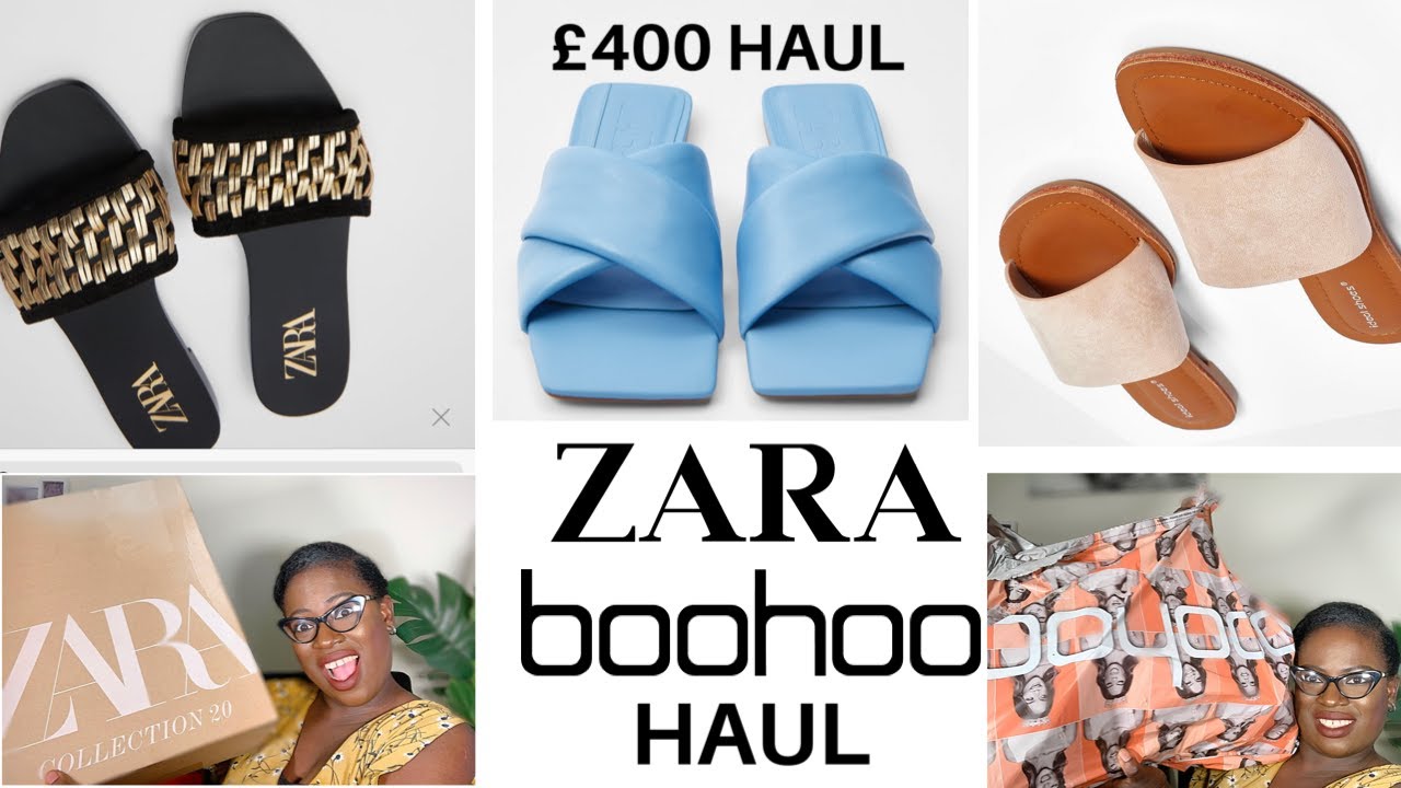 WHAT I BOUGHT FROM ZARA AND BOOHOO ||BOOHOO  AND ZARA SANDALS ||PART 2  FLAT PADDED LEATHER SANDALS