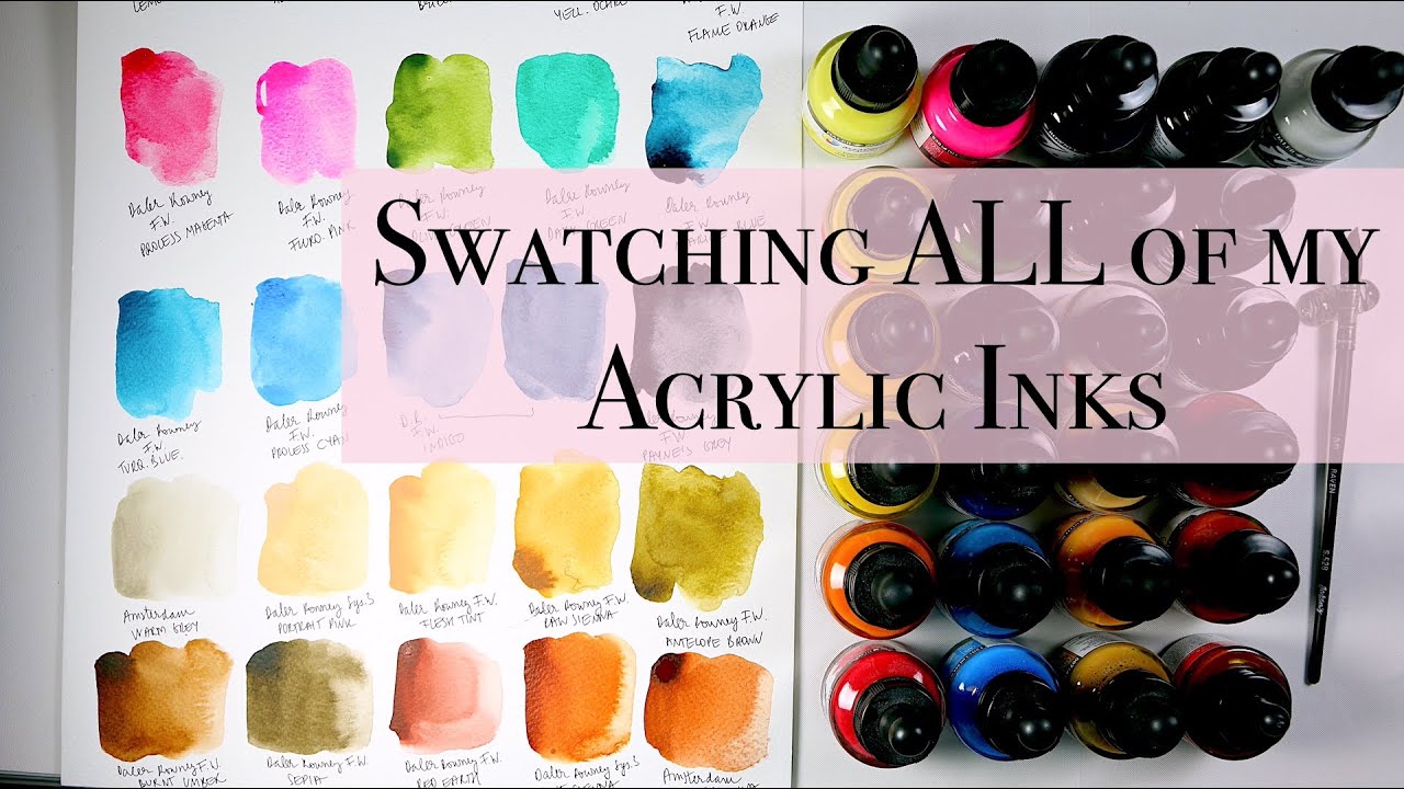 All of my 24 Acrylic Inks Swatched in Real Time + Voiceover