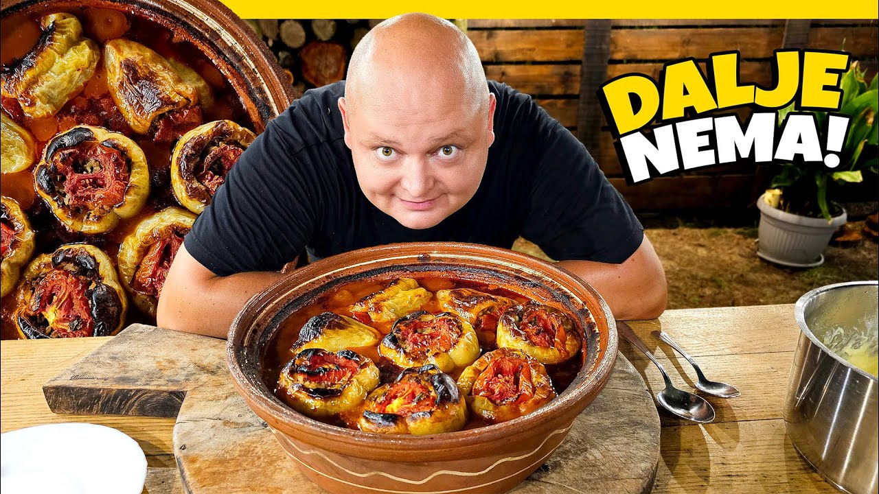 PUNJENE PAPRIKE zapečene u GLINENOM LONCU!!