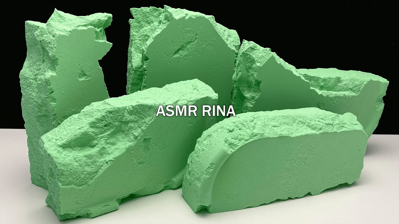 ASMR baking soda green crunchy chunks