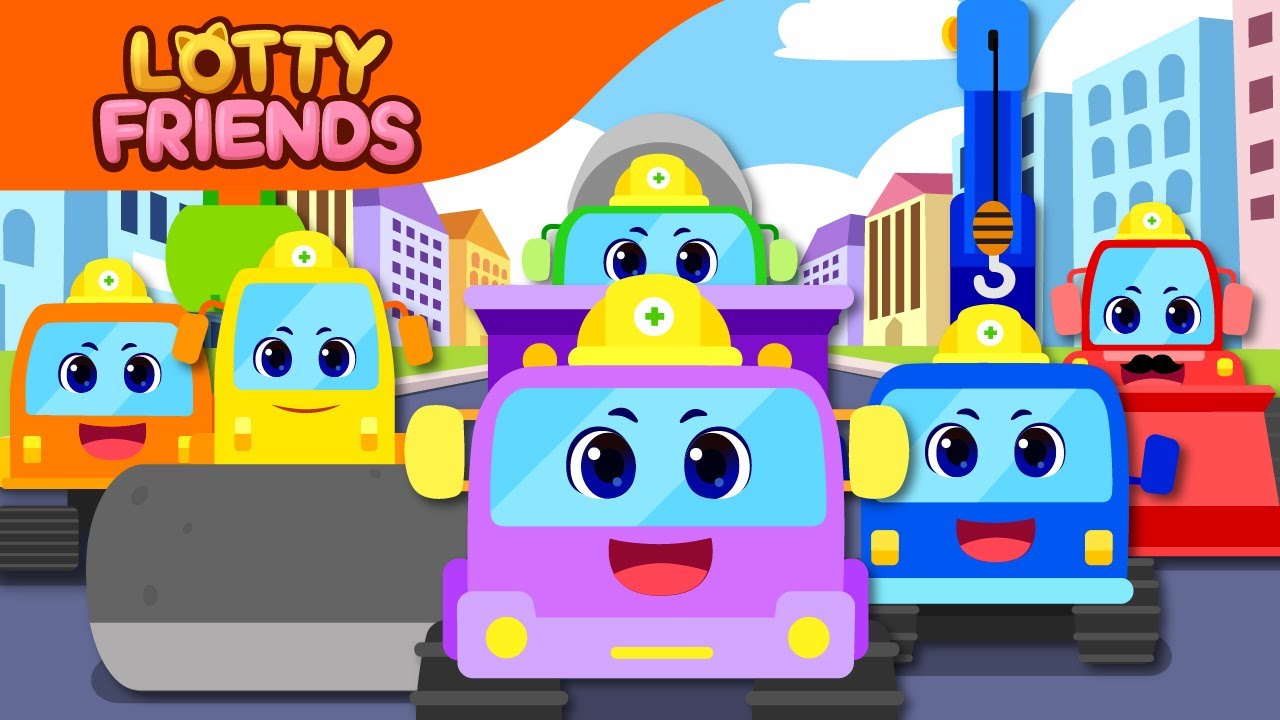 Construction Vehicle Rescue Team🦸&zwj;♂🦸| Kids Songs & Nursery Rhymes | Vehicle Songs | Lotty Friends