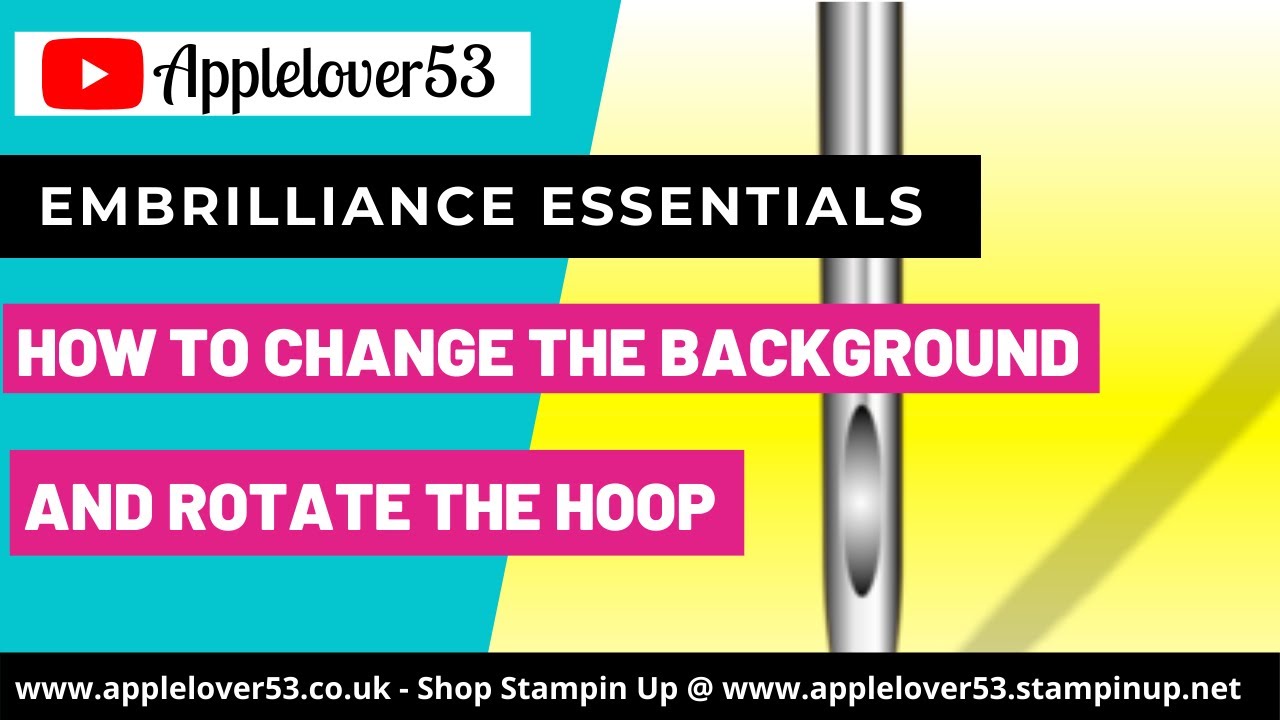 Embrilliance Essentials - How To Change The Screen Background & Rotate The Hoop