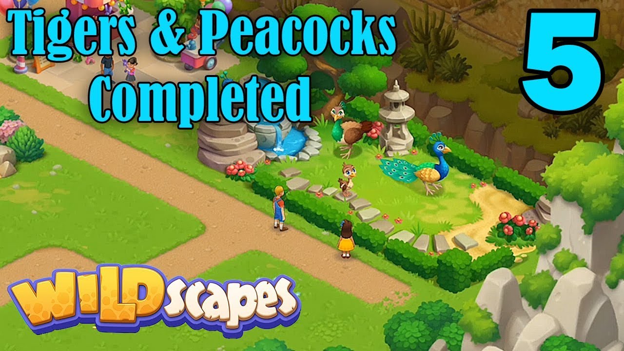 Wildscapes Walkthrough Gameplay - Tigers & Peacocks Completed - Part 5