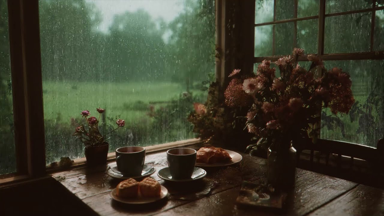 The soothing sound of rain is the music played by nature, Helps relax and sleeping
