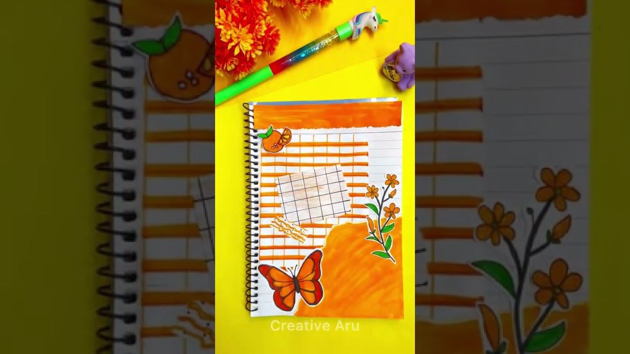 🧡 Orange Journal 🧡 | MY FIRST JOURNAL 🍊| ORANGE JOURNAL with me #shorts #youtubeshorts #journal