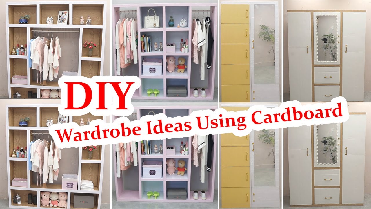 4 DIY Wardrobe from Cardboard and Fruit Baskets
