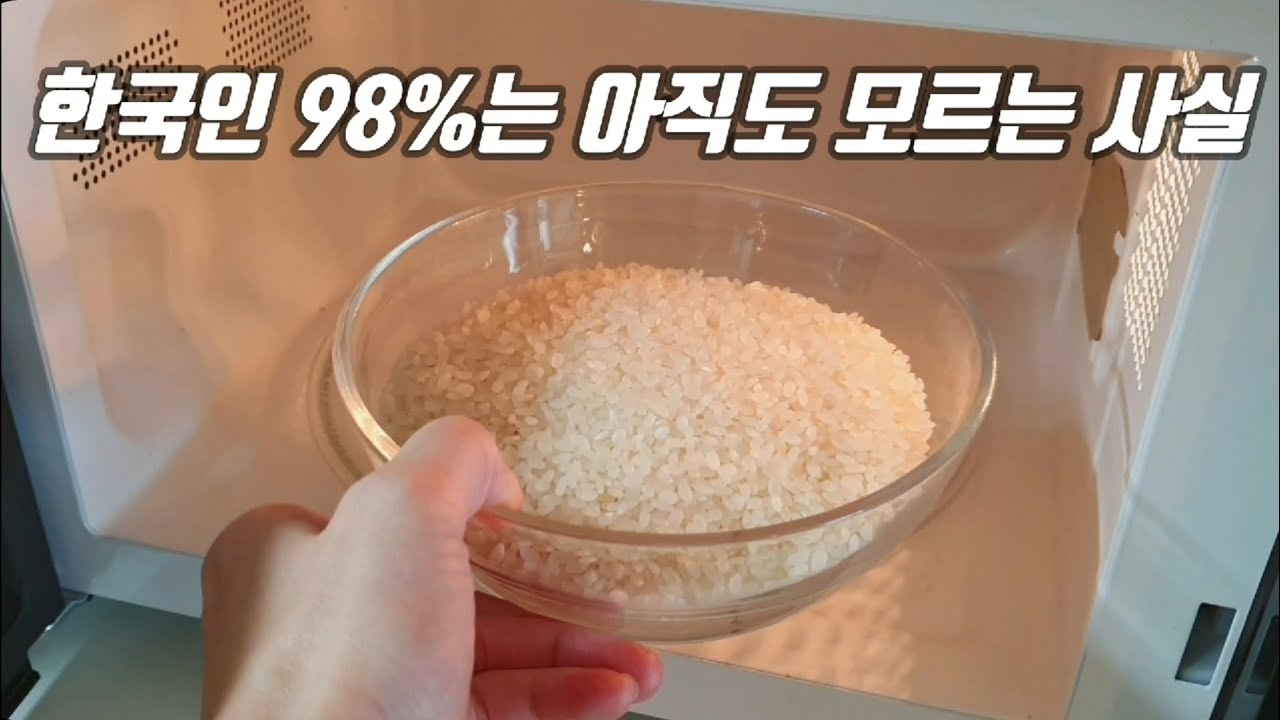왜 지금까지 이 방법을 몰랐을까요? 쌀을 전자렌지에 넣었더니  햇반보다 맛있어요 👍불 없이 1인용 밥짓기💯