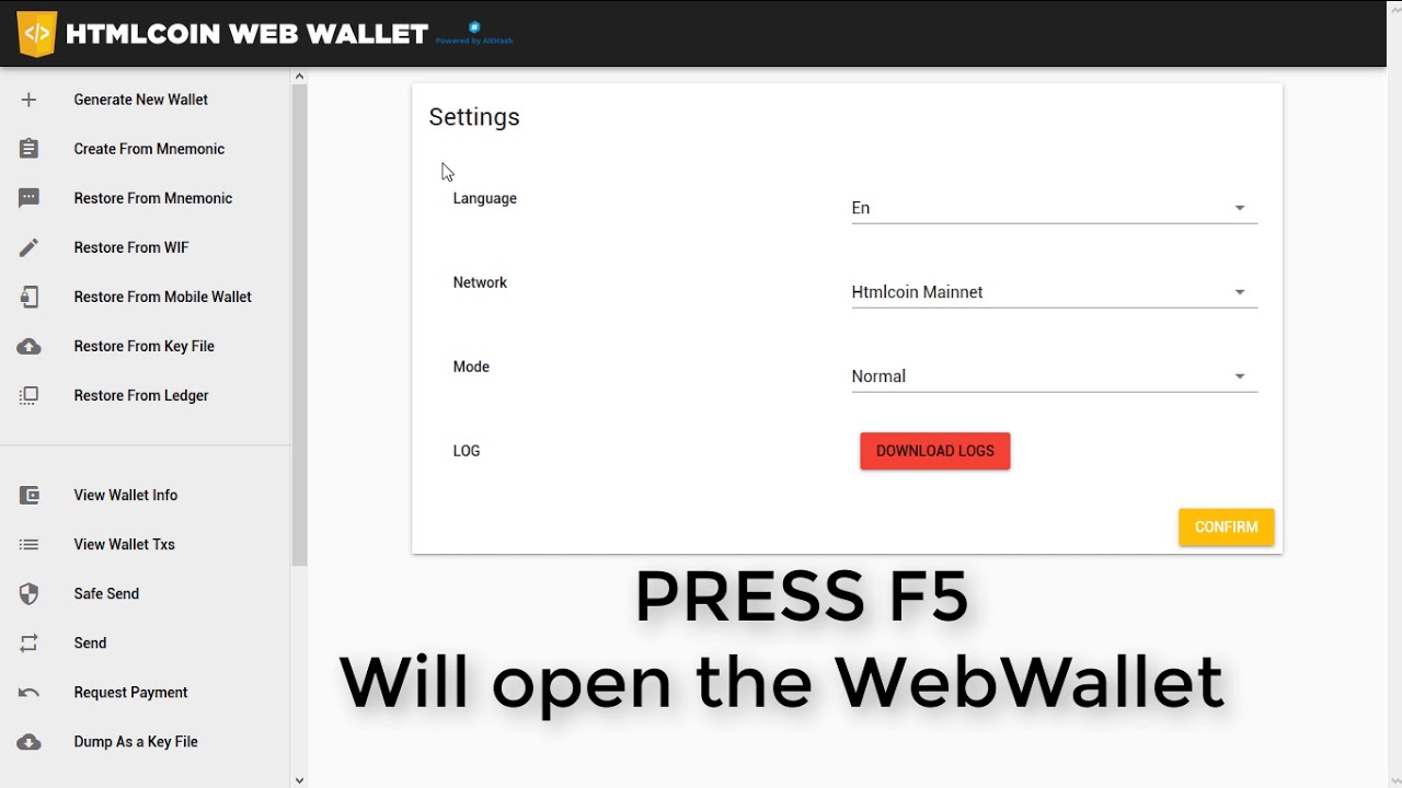 WebWallet Tutorial - How to use Htmlcoin Web Wallet