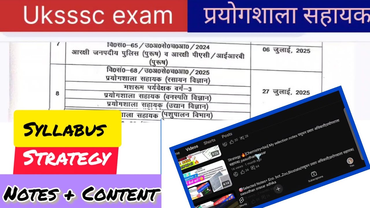 Syllabus [ strategy 🎯 ] कहा से पढ़ें?📝 मशरूम पर्यवेक्षक | Prayogsala sahayak #uksssc #labassistant