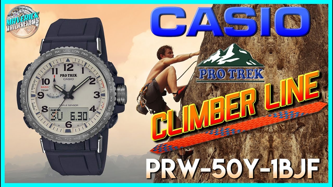 Скалолаз! | Casio Protrek Climber Line 100m Solar Atomic PRW-50Y-1BJF Распаковка и обзор