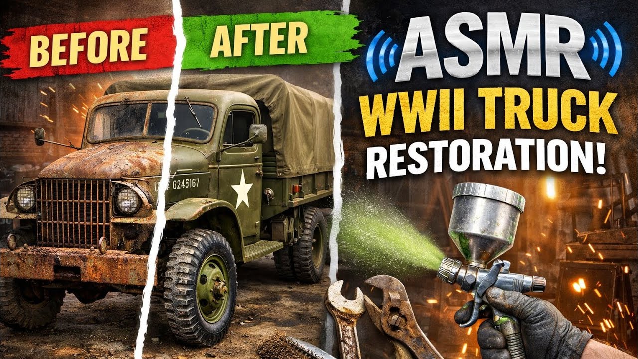 ASMR WWII Abandoned Truck Restoration | Satisfying Rust to Glory Rebuild