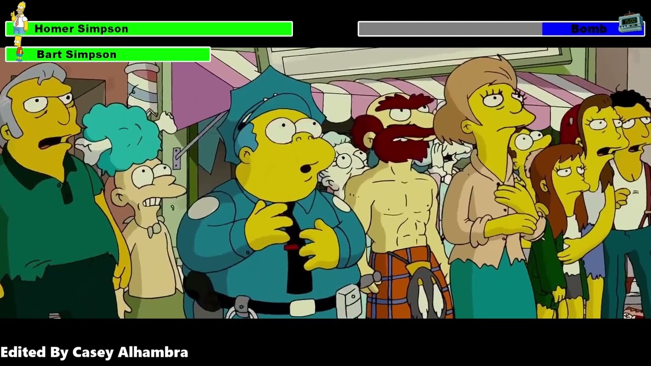 The Simpsons Movie (2007) Final Battle with healthbars 1/2