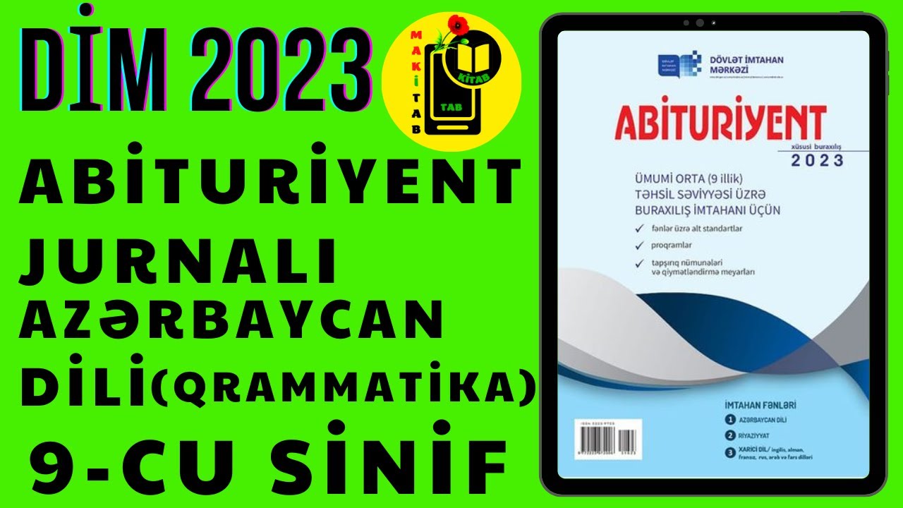 DİM Abituriyent jurnalı 2023 9-cu sinif Azərbaycan dili model testlər (xüsusi buraxılış)