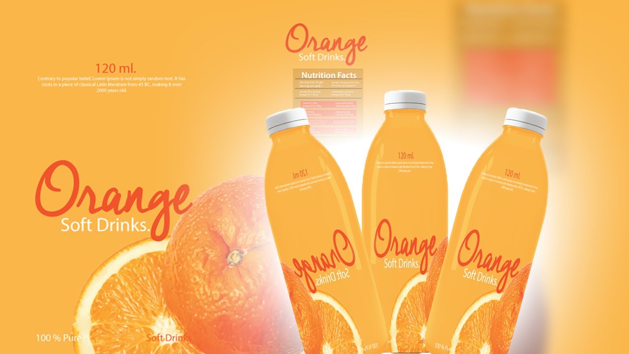 Juice Bottle Label design in illustrator | bottle label design in illustrator