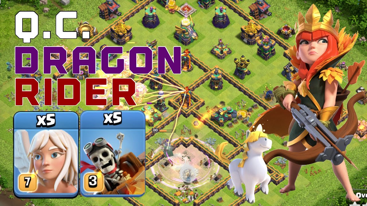 QC Dragon Rider Strategy! Th14 Queen Charge Dragon Rider Strategy 2022 Oct! Clash of Clans