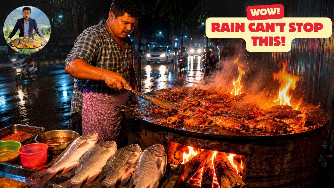 Cooking Seafood in Heavy Rain! | Indian Street Food ASMR
