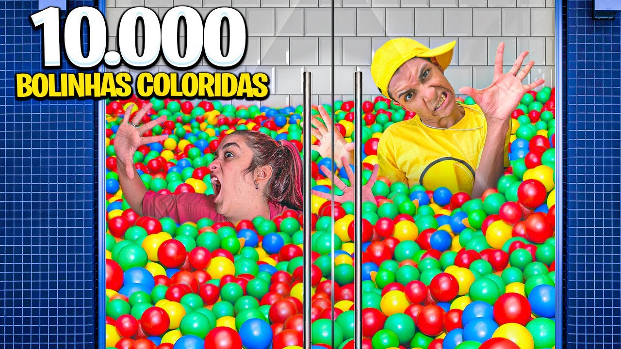 COLOQUEI 10.000 BOLINHAS NO BOX DO BANHEIRO *explodiu ?