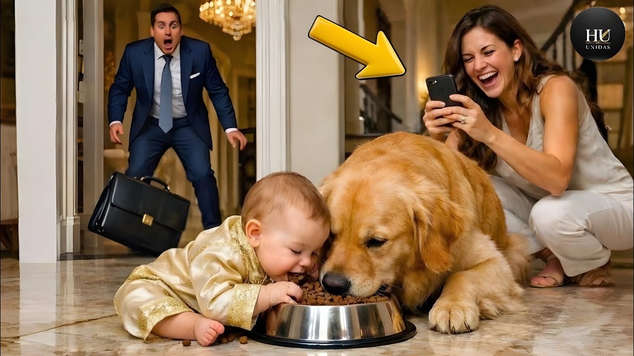 EL BEBÉ MILLONARIO COMÍA EN EL SUELO CON EL PERRO — EL PADRE LLEGÓ DE SORPRESA Y QUEDÓ HELADO