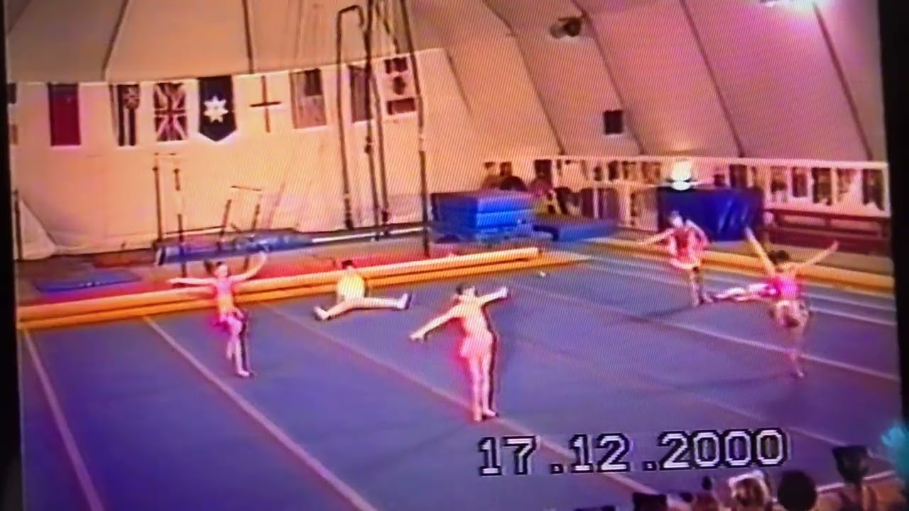 HSG Xmas Display 2000. ‘Mambo No5’ by Jr national gymnasts Nicole, Katie, Hannah,  Hannah & Tom. 