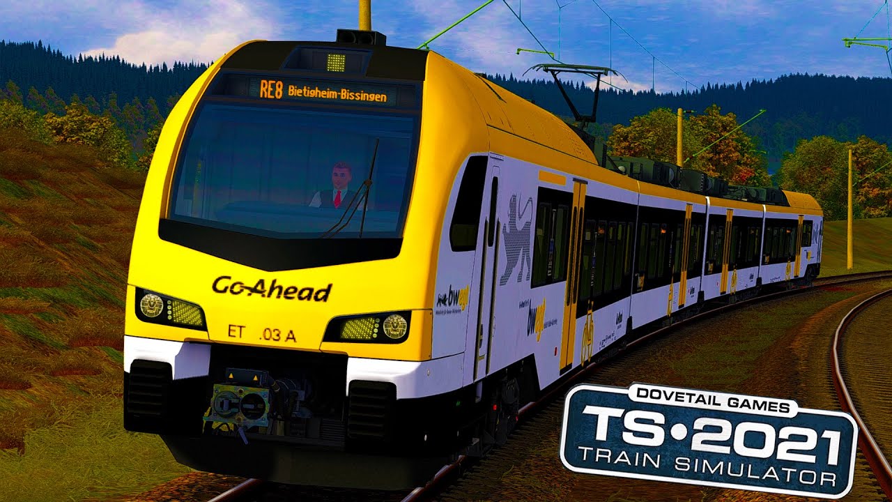TRAIN SIMULATOR 2021 ☆ HzL Ersatzzug / GoAhead Flirt 3 + linusf sound Hohenzollernsche La. bwegt