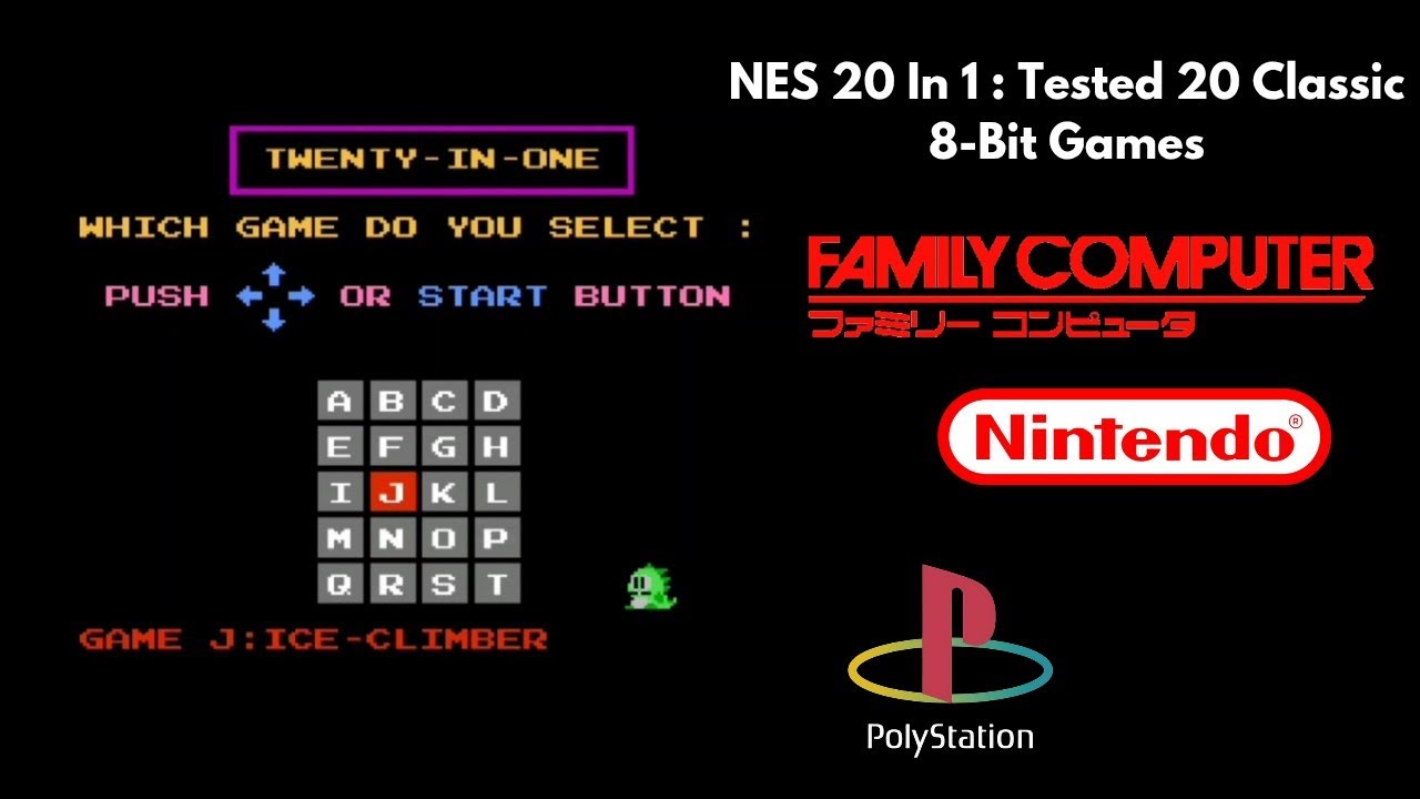 NES 20 In 1 : Tested 20 Classic 8-Bit Games (Nes, Famicom, Family Game, Poly Station)