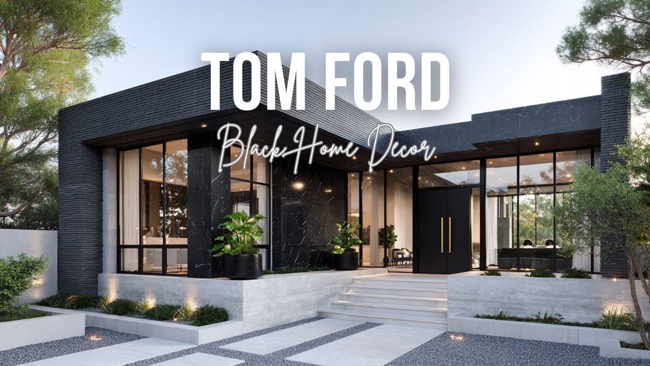 Tom Ford Inspired Black Home Decor with Polished Surfaces and Dramatic Contrast