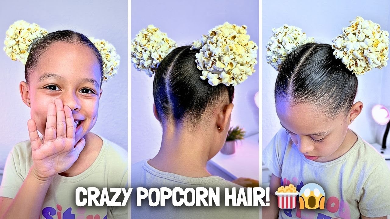 Popcorn Crazy Hair Day Idea 🍿 Easy & Fun Hairstyle for Kids
