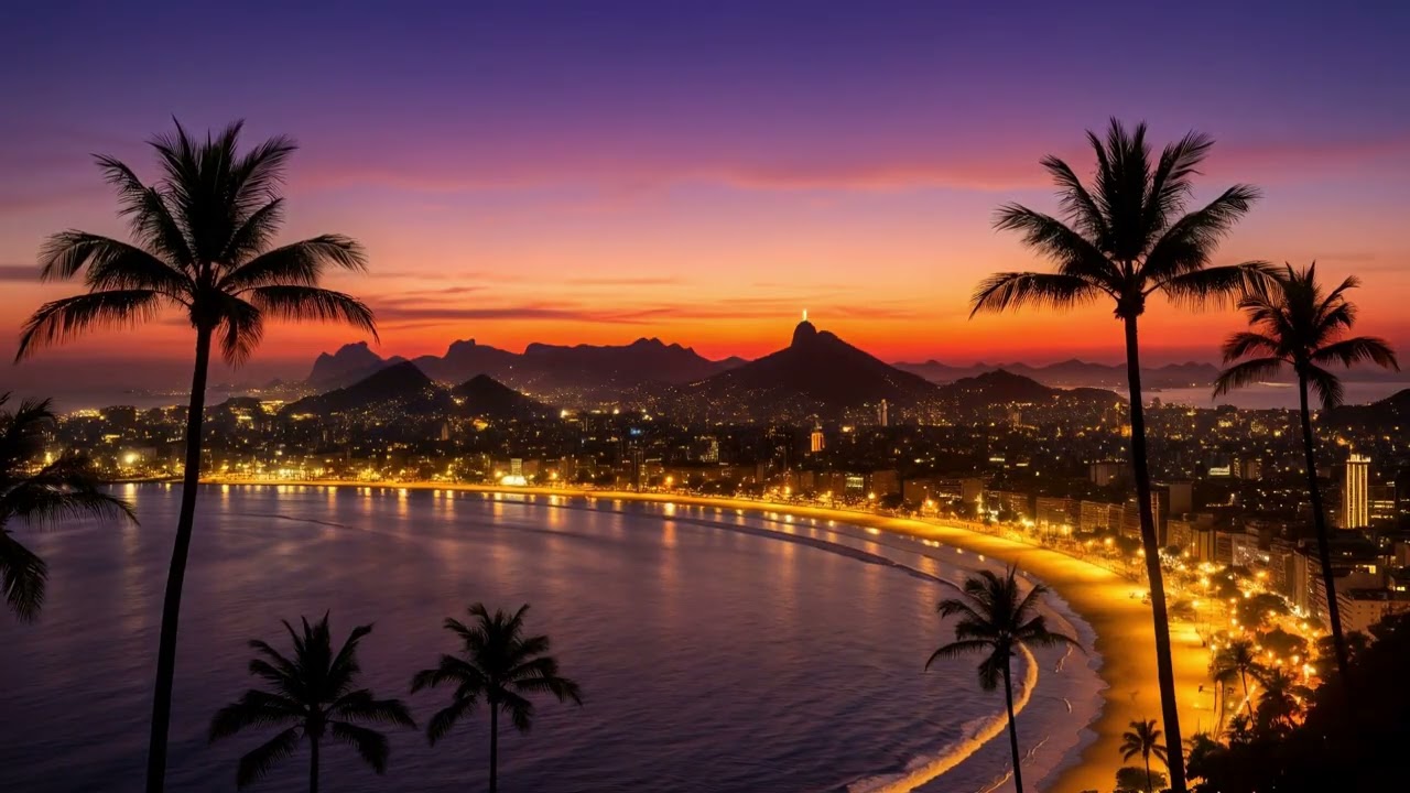 Rio de Janeiro – Beachside Skyline at Twilight | Tropical Evening Ambience 🌆🌴