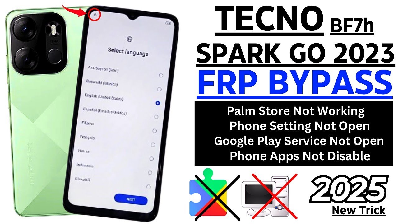 Tecno SPARK Go 2023 : FRP Bypass/Google Account Unlock (Palm Store Not Working) Without PC Method