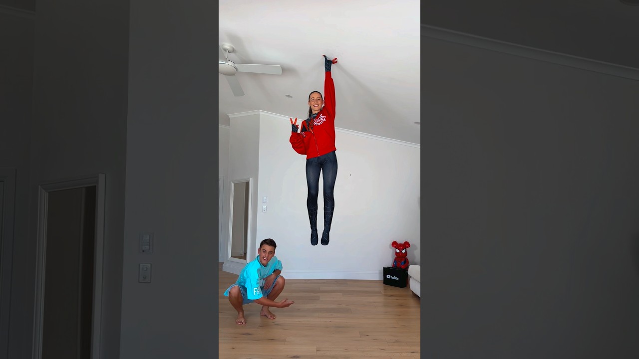 I&rsquo;m Miles Morales 🕸️💥 Did Jasmin win this Spiderman trend?! 🤭🤔 #shorts #spiderman #spiderverse