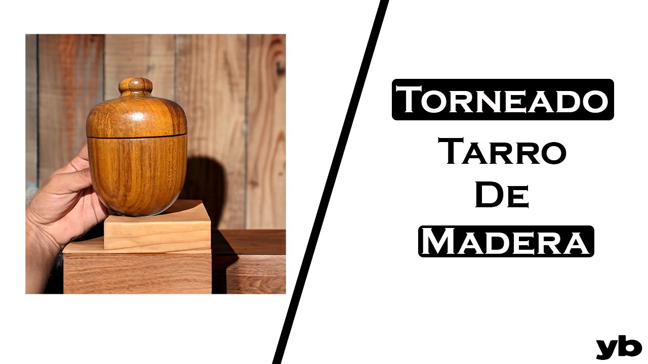 Torneado completo Tarro de madera.