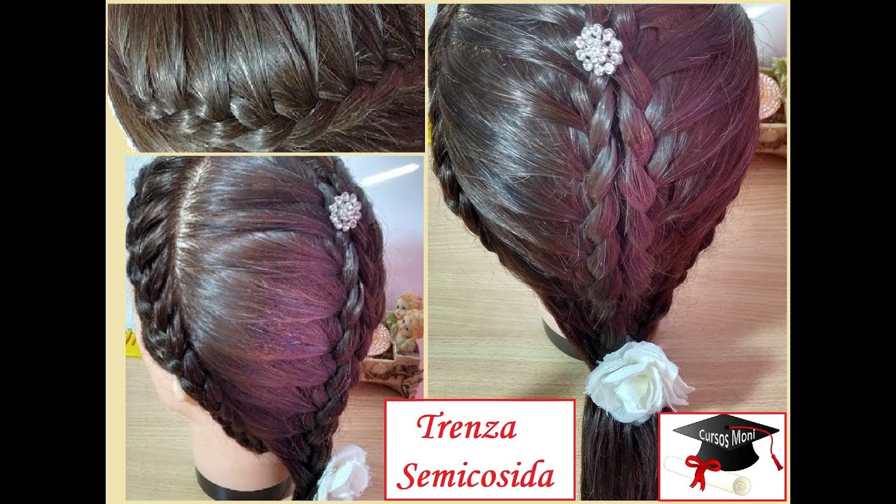 TRENZA SEMICOSIDA : Variante de TRENZA FRANCESA por CURSOS MONI