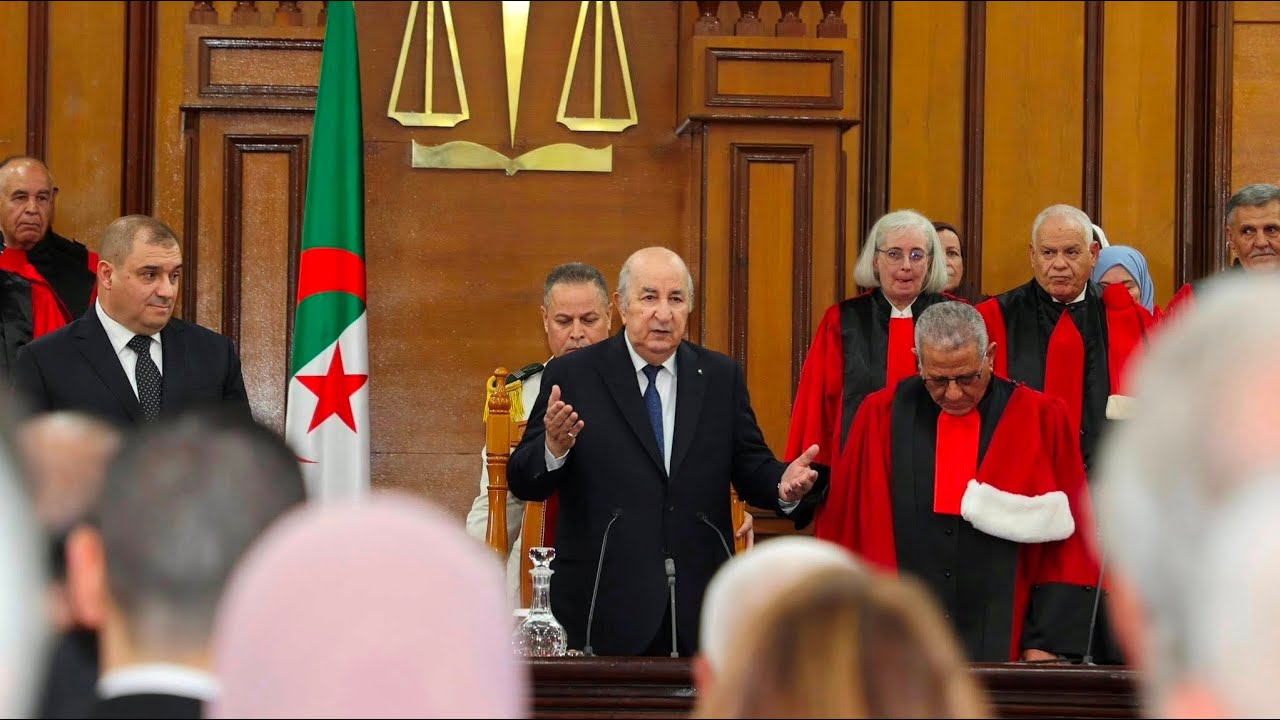 كلمة رئيس الجمهورية خلال إشرافه اليوم على مراسم افتتاح السنة القضائية 2026 2025 بمقر المحكمة العليا